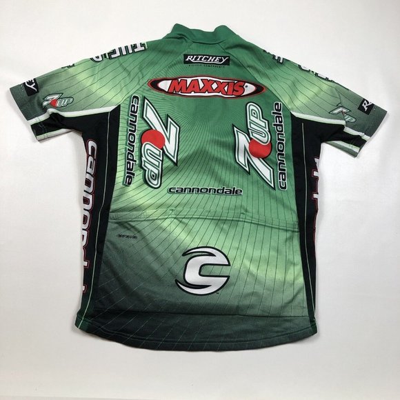 Cannondale 7UP Soda Men’s Cycling Bike Green Jersey Size Small Maxxis Ritchie - Picture 3 of 9